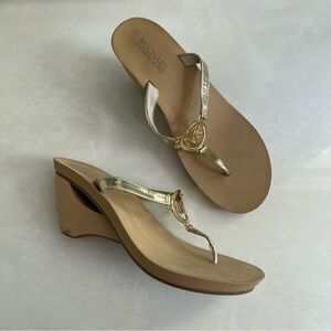 Michael Kors Metallic Gold Wedge Sandals
